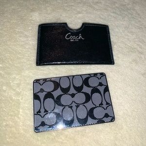 Black Coach compact mirror and case